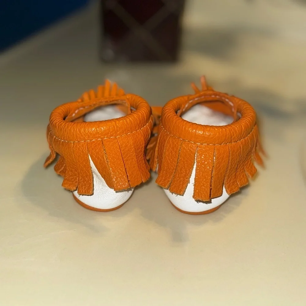 Freshly Picked Orange Moccasins with Elastic Openings